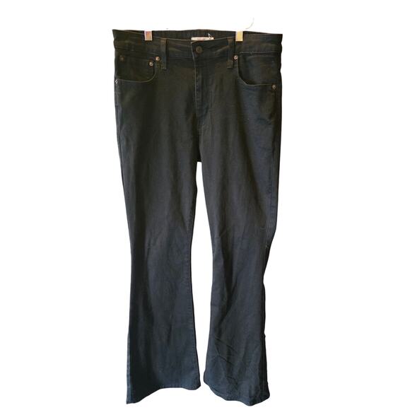 Levi's 726 Flare Jeans 32 Womens Black Mid Rise Stretchy Pockets Boho - Picture 1 of 5
